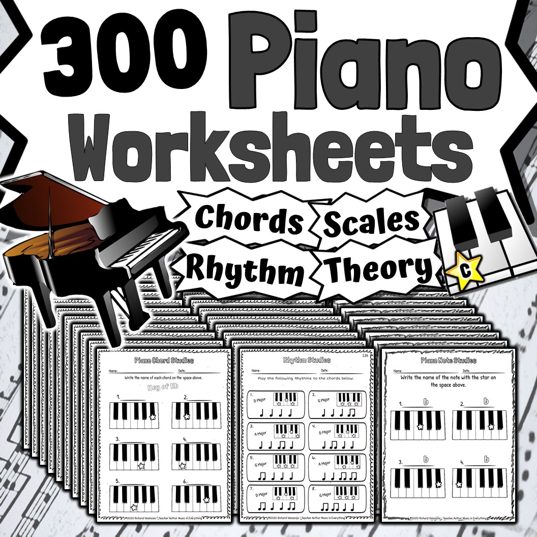 300 Piano Worksheets