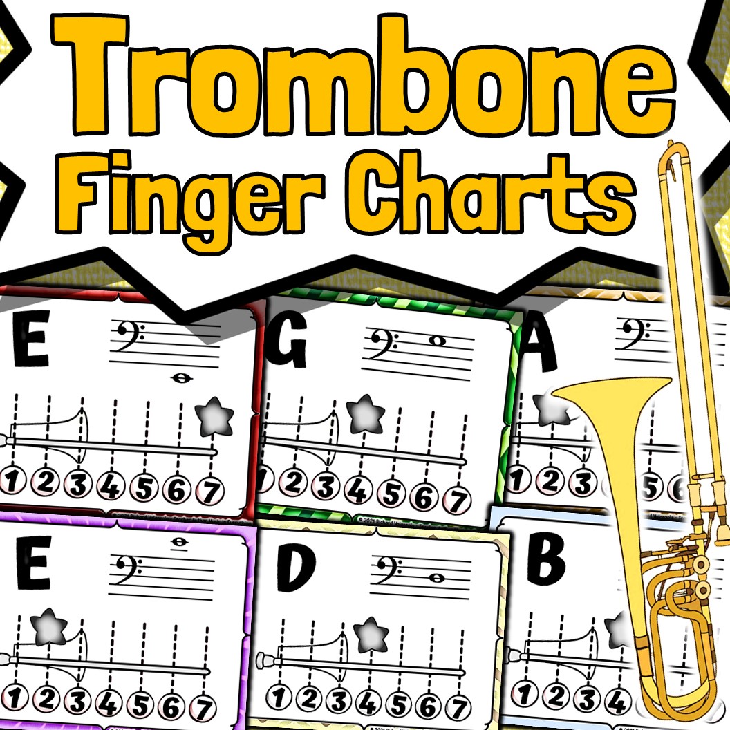 Trombone Fingering Chart Posters
