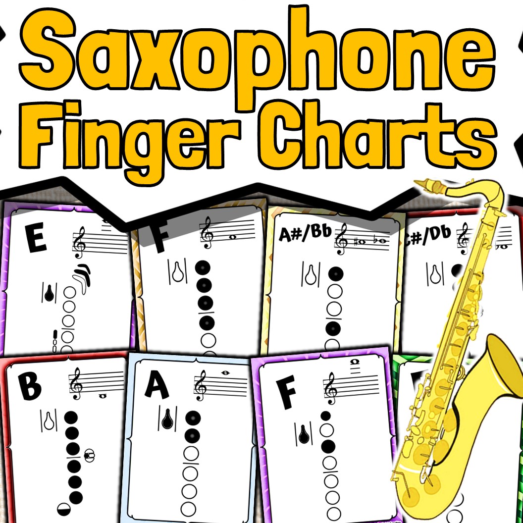 Saxophone Fingering Chart Posters