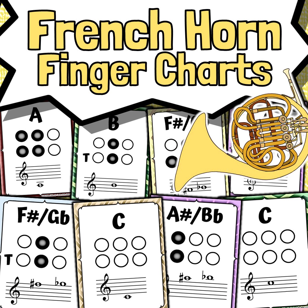 French Horn Fingering Chart Posters